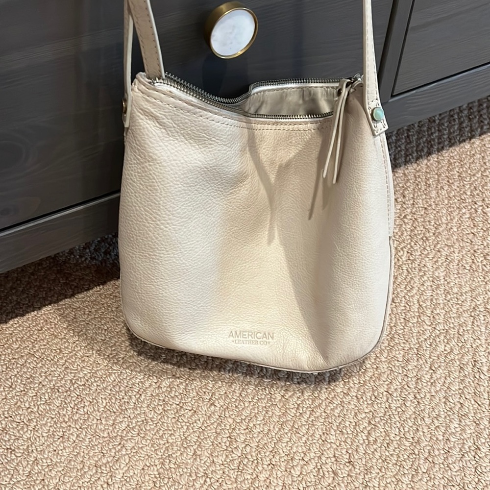 Off White Leather Crossbody
